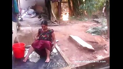 Desi vilage wife open bathing in topless caught by indian hidden cams